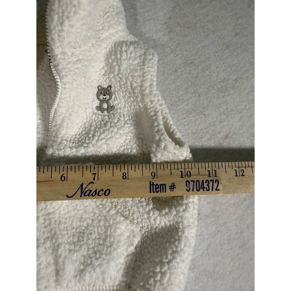 Carter's Baby Sherpa Fleece Vest White Bear 12 Months Zip Up Soft Warm - Picture 5 of 8